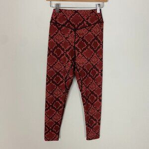 Balance Athletica Copperhead Red Snake Print Ascend Full Length Leggings Womens